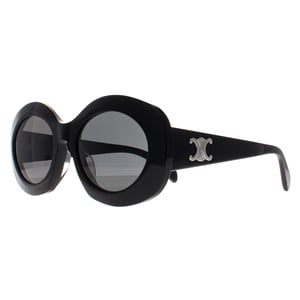 Celine Oval Womens Shiny Black Smoke Grey Triomphe CL40292U