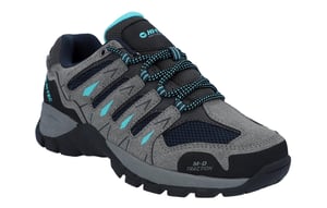 Hi-Tec Corzo Low Pu Suède Wandelschoenen Voor Dames In Cool Grey/Navy Blue/Curacao