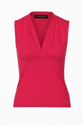 Mouwloze Fuchsia Wikkeltop met V-hals