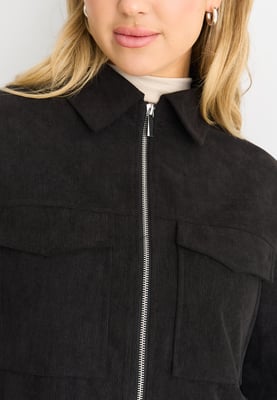Cord Zip Up Boxy Jacket