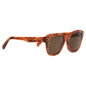 Celine Oversized Triomphe Monogram Sunglasses In Brown Acetate