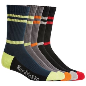 Hard Yakka Crew Katoenen Unisex Volwassenen Multikleurige Werk Sokken