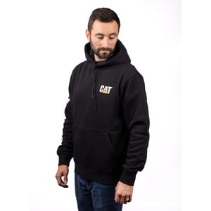 Caterpillar Varumärke Banner Bomull Herr Svart Huva Sweatshirt