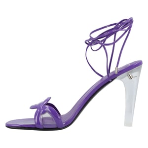 Valentino Purple Leather Chain Sandals Purple