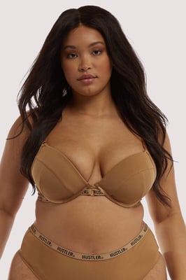 Hustler Hustler Branded Ribbed Bra Caramel