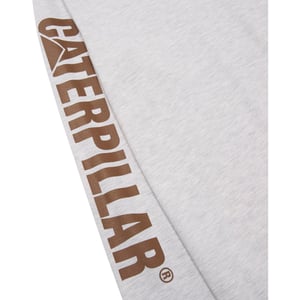 Caterpillar Merkenbanner Lange Mouwen Katoenen Heren Crème T-Shirt