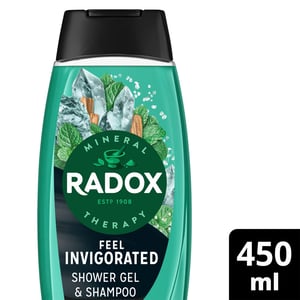Radox  Mineral Therapy Feel Invigorated Shower Gel & Shampoo For Men, 450ml 6pk