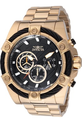 Invicta Bolt 48867 Heren Horloge - Quartz Uurwerk - Roestvrij Staal met zwarte Wijzerplaat - 52mm