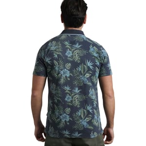 Weird Fish Mens Sarat Printed Polo Shirt (Navy)