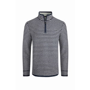 Weird Fish Mens Shorling Stripe Macaroni Quarter Zip Jumper (Ecru)