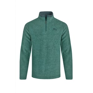 Weird Fish Mens Newark Grid Eco Friendly Quarter Zip Fleece Top (Leaf Green)