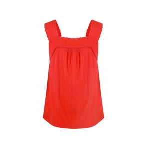 Weird Fish Womens/Ladies Chelle Organic Cotton Square Neck Vest Top (Tango Red)