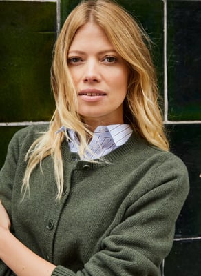 Marie Wool Blend Crew Neck Cardigan