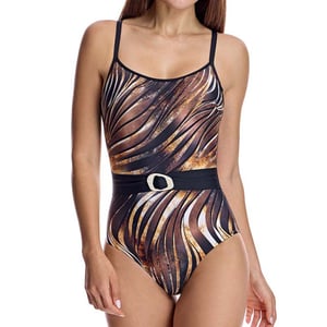 W251281 Women's Round Neck Swimsuit