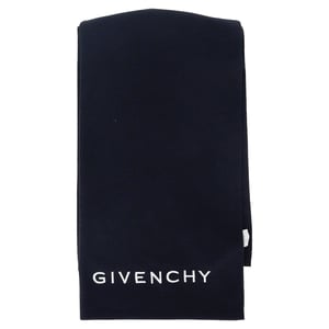 Givenchy Logo Scarf in Navy Blue Wool