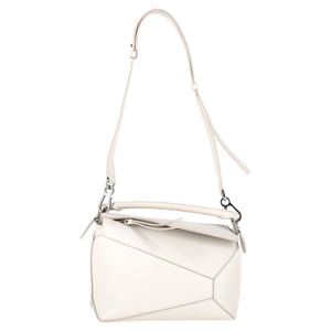 Loewe Puzzle Small Bag in White Calfskin Leather