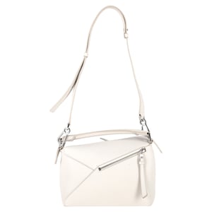 Loewe Puzzle Small Bag in White Calfskin Leather