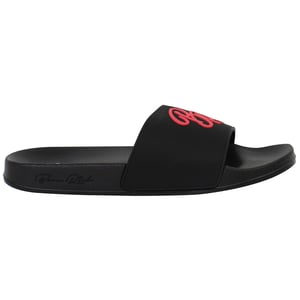 Born Rich Barreca Mens Black/Pink Sliders