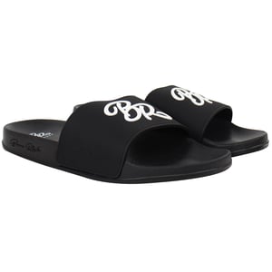 Born Rich Barreca Mens Black/White Sliders