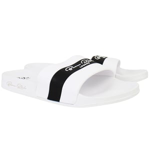 Born Rich Aurelio Mens White/Black Sliders