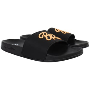 Born Rich Barreca Mens Black/Orange Sliders