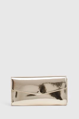 Metallic Fold Over Clutch Bag