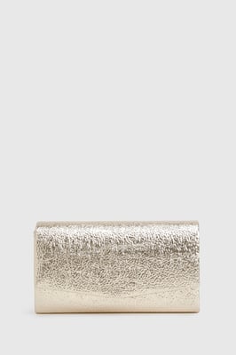 Textured Metallic Structured Clutch Bag