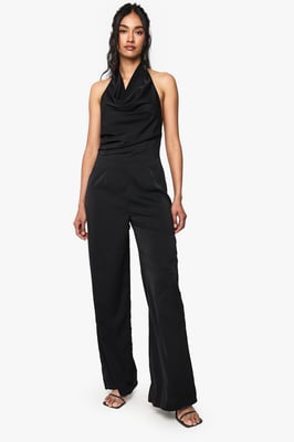 Satin Cowl Neck Jumpsuit