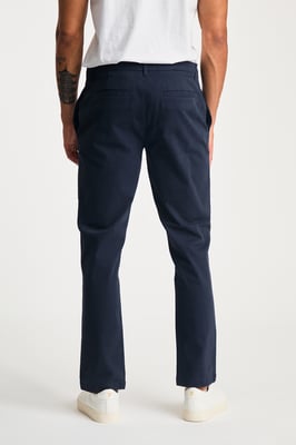 Navy Cotton Straight Leg Trouser
