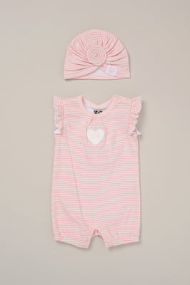 2-Piece Baby Romper and Hat Outfit Set