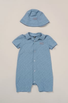 2-Piece Baby Romper and Hat Outfit Set