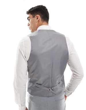 ASOS DESIGN skinny waistcoat in grey