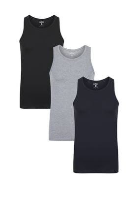 Light Grey 3-Pack Cotton Basic Vests