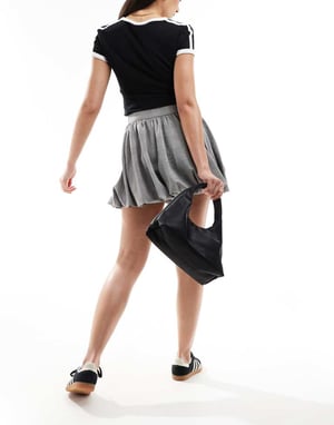 Miss Selfridge puffball mini skirt in mono check
