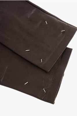 Mjuka läderhandskar i brunt