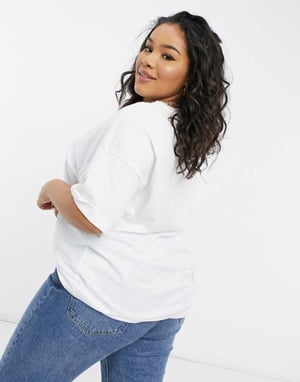 ASOS DESIGN Curve oversized t-shirt in white