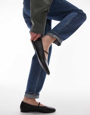 Topshop Original Mom high rise jean in dirty blue