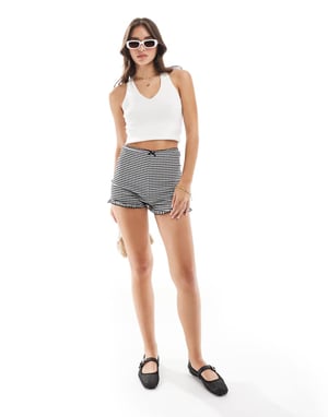 JDY knitted halter neck top in white