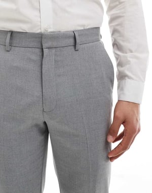 ASOS DESIGN slim suit trousers in grey
