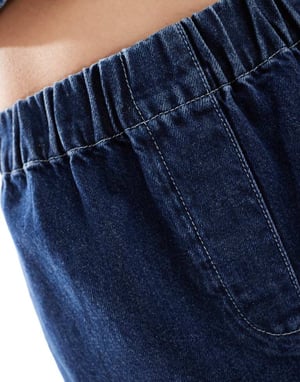 ASOS DESIGN denim boxer short co-ord in indigo-Blue