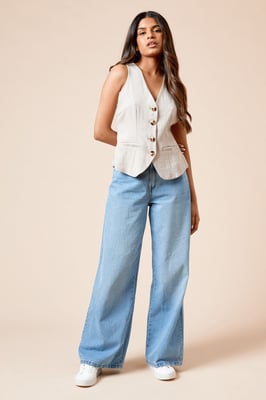 Petite Tailored Halter Neck Top