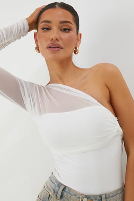 Mesh One Shoulder Bodysuit