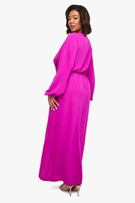 Plus Textured Tie Detail Maxi Dress