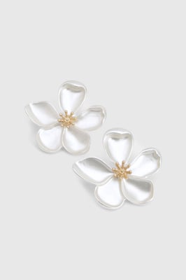Brushed Flower Stud Earrings