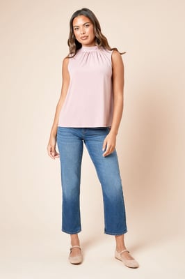 High Neck Tie Back Top