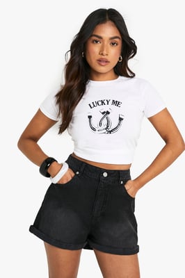 Petite Denim Mom Short