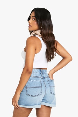Petite Denim Mom Short
