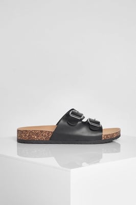 Double Buckle Footbed Slider