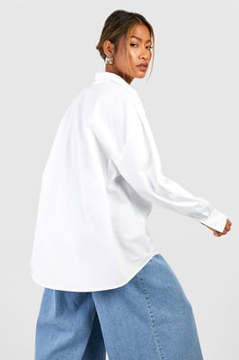 Boohoo Basics Oversized Cotton Poplin Shirt