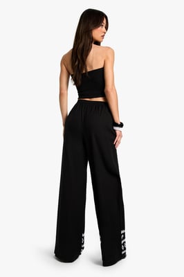 Tall Wide Leg Broderie Hem Trouser